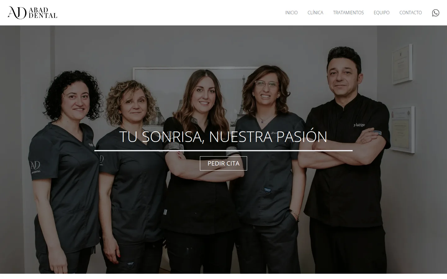 Captura del sitio web de Abad Dental